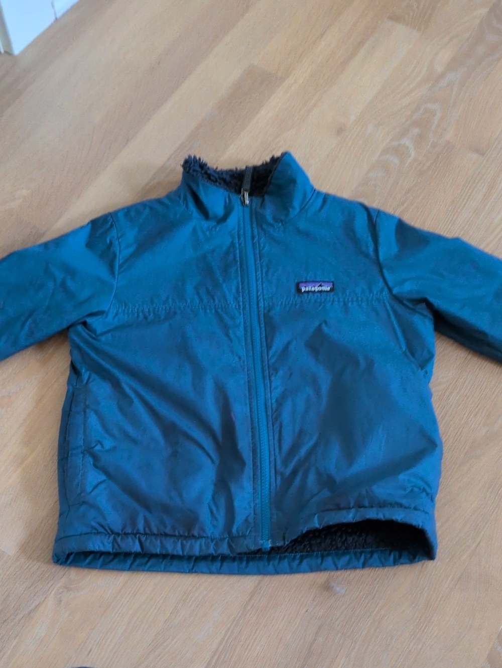 Patagonia REVERSIBLE Kids Teal Blue Puff Jacket